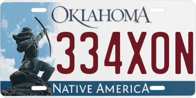 OK license plate 334XON