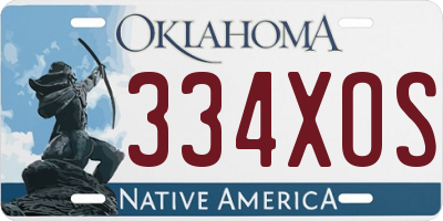 OK license plate 334XOS