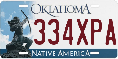 OK license plate 334XPA