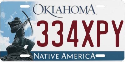 OK license plate 334XPY