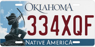 OK license plate 334XQF