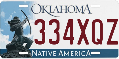 OK license plate 334XQZ