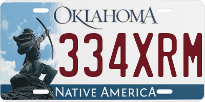 OK license plate 334XRM