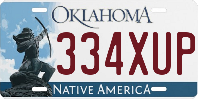 OK license plate 334XUP