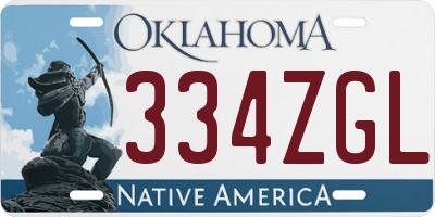OK license plate 334ZGL