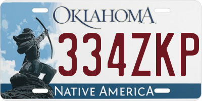 OK license plate 334ZKP