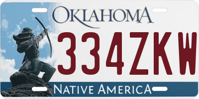 OK license plate 334ZKW