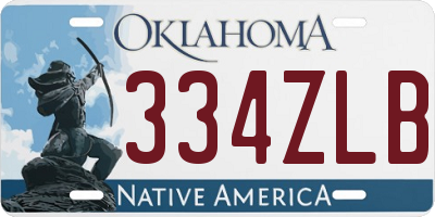 OK license plate 334ZLB