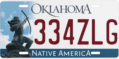 OK license plate 334ZLG