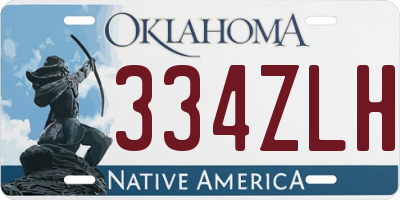 OK license plate 334ZLH