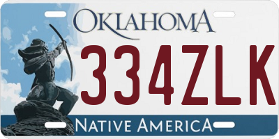 OK license plate 334ZLK