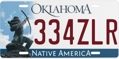 OK license plate 334ZLR