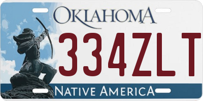 OK license plate 334ZLT