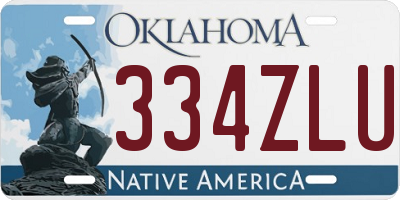 OK license plate 334ZLU