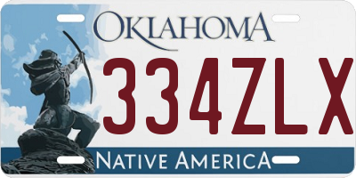 OK license plate 334ZLX