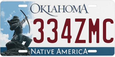 OK license plate 334ZMC