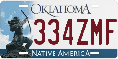 OK license plate 334ZMF