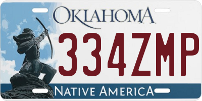 OK license plate 334ZMP