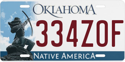 OK license plate 334ZOF