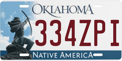 OK license plate 334ZPI