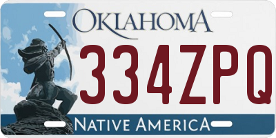 OK license plate 334ZPQ