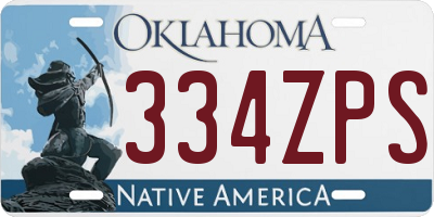 OK license plate 334ZPS