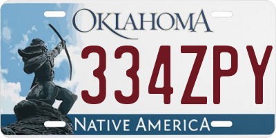 OK license plate 334ZPY