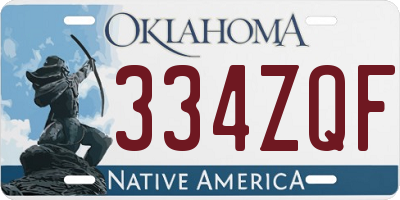 OK license plate 334ZQF