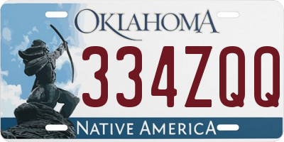 OK license plate 334ZQQ