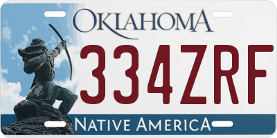 OK license plate 334ZRF