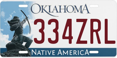OK license plate 334ZRL