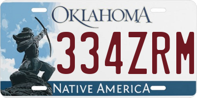 OK license plate 334ZRM