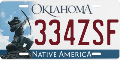 OK license plate 334ZSF