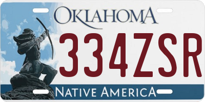 OK license plate 334ZSR