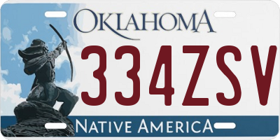 OK license plate 334ZSV