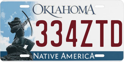 OK license plate 334ZTD