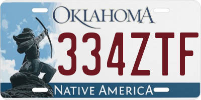 OK license plate 334ZTF