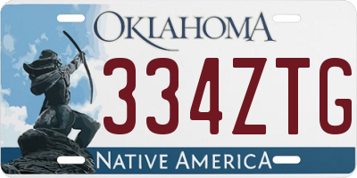 OK license plate 334ZTG