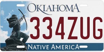 OK license plate 334ZUG