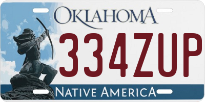 OK license plate 334ZUP