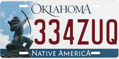 OK license plate 334ZUQ