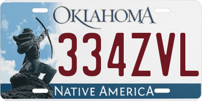 OK license plate 334ZVL