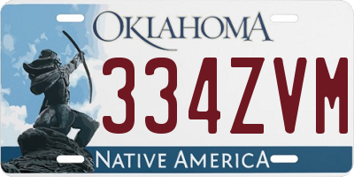 OK license plate 334ZVM
