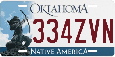 OK license plate 334ZVN