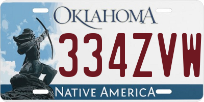 OK license plate 334ZVW