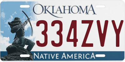 OK license plate 334ZVY