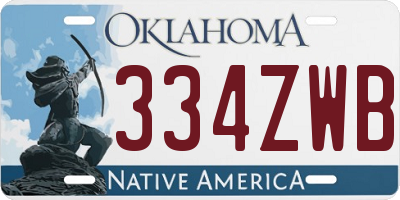 OK license plate 334ZWB