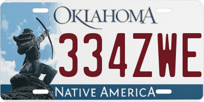 OK license plate 334ZWE