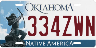 OK license plate 334ZWN