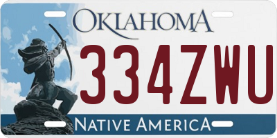 OK license plate 334ZWU